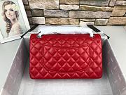 CHANEL CF LAMPSKIN MEDIUM SILVER METAL - 5