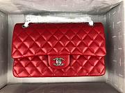 CHANEL CF LAMPSKIN MEDIUM SILVER METAL - 4