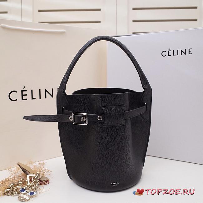 CELINE BIG BAG NANO BUCKET BAG BLACK 187243 SIZE 21 CM - 1