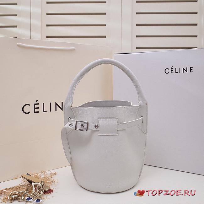 CELINE BIG BAG NANO BUCKET BAG WHITE 187243 SIZE 21 CM - 1