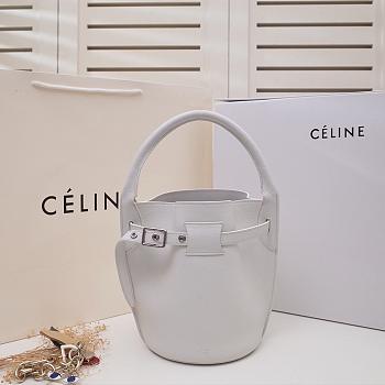 CELINE BIG BAG NANO BUCKET BAG WHITE 187243 SIZE 21 CM