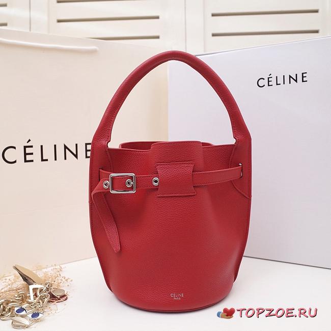CELINE BIG BAG NANO BUCKET BAG RED 187243 SIZE 21 CM - 1