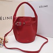 CELINE BIG BAG NANO BUCKET BAG RED 187243 SIZE 21 CM - 3