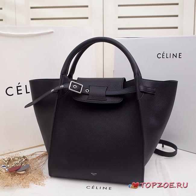 CELINE BIG BAG SMALL LONG STRAP BLACK 183313 SIZE 24 CM - 1