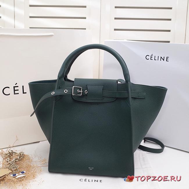 CELINE BIG BAG SMALL LONG STRAP EMERALD GREEN 183313 SIZE 24 CM - 1
