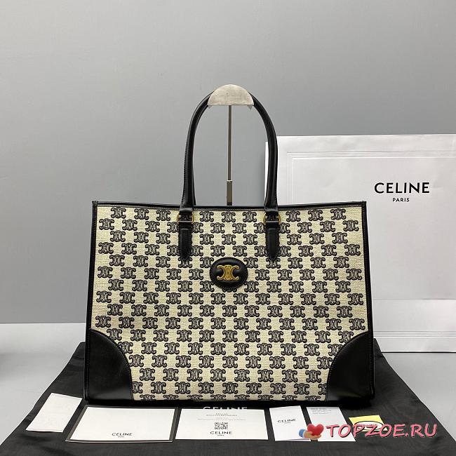 CELINE HORIZONTAL CABAS TRIOMPHE BLACK 194342 SIZE 43 CM  - 1