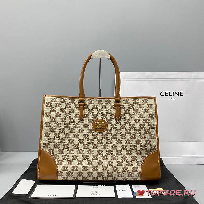 CELINE HORIZONTAL CABAS TRIOMPHE BROWN 194342 SIZE 43 CM - 1