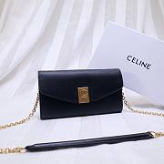 CELINE LONG WALLET ON CHAIN BLACK CALFSKIN SIZE 19 CM - 1