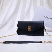 CELINE LONG WALLET ON CHAIN BLACK CALFSKIN SIZE 19 CM - 4