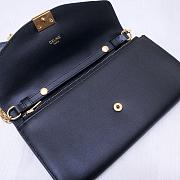 CELINE LONG WALLET ON CHAIN BLACK CALFSKIN SIZE 19 CM - 6