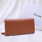 CELINE LONG WALLET ON CHAIN BROWN CALFSKIN SIZE 19 CM - 5