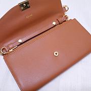 CELINE LONG WALLET ON CHAIN BROWN CALFSKIN SIZE 19 CM - 2