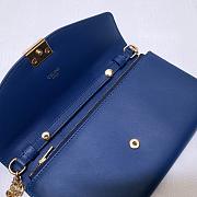 CELINE LONG WALLET ON CHAIN NAVY BLUE CALFSKIN SIZE 19 CM - 2