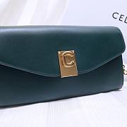 CELINE LONG WALLET ON CHAIN EMERALD GREEN CALFSKIN SIZE 19 CM - 5
