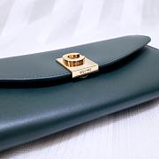 CELINE LONG WALLET ON CHAIN EMERALD GREEN CALFSKIN SIZE 19 CM - 4