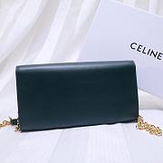 CELINE LONG WALLET ON CHAIN EMERALD GREEN CALFSKIN SIZE 19 CM - 3