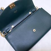 CELINE LONG WALLET ON CHAIN EMERALD GREEN CALFSKIN SIZE 19 CM - 2