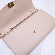 CELINE LONG WALLET ON CHAIN LIGHT BEIGE CALFSKIN SIZE 19 CM - 5