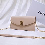 CELINE LONG WALLET ON CHAIN LIGHT BEIGE CALFSKIN SIZE 19 CM - 4