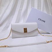 CELINE LONG WALLET ON CHAIN WHITE CALFSKIN SIZE 19 CM - 1