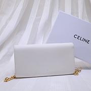 CELINE LONG WALLET ON CHAIN WHITE CALFSKIN SIZE 19 CM - 3