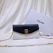 CELINE LONG WALLET ON CHAIN BLACK & WHITE CALFSKIN SIZE 19 CM - 1