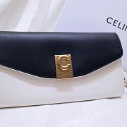 CELINE LONG WALLET ON CHAIN BLACK & WHITE CALFSKIN SIZE 19 CM - 6