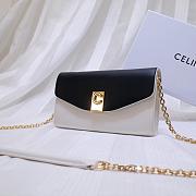 CELINE LONG WALLET ON CHAIN BLACK & WHITE CALFSKIN SIZE 19 CM - 4