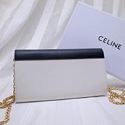 CELINE LONG WALLET ON CHAIN BLACK & WHITE CALFSKIN SIZE 19 CM - 3