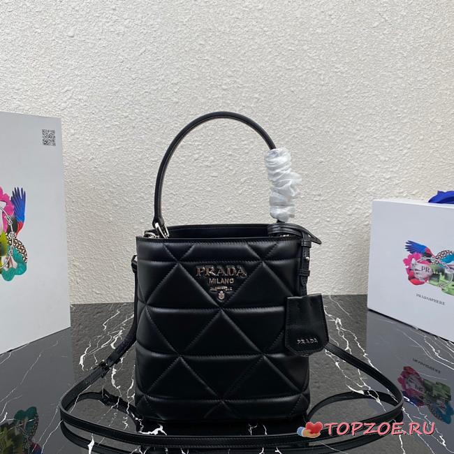 PRADA SPECTRUM LEATHER BAG BLACK 1BA319 SIZE 21.5 CM - 1