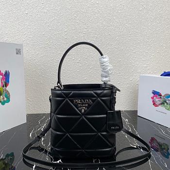 PRADA SPECTRUM LEATHER BAG BLACK 1BA319 SIZE 21.5 CM