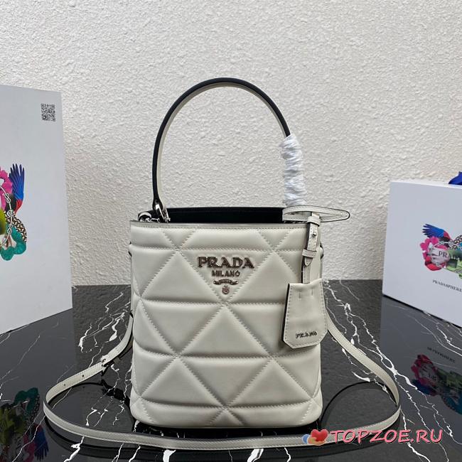 PRADA SPECTRUM LEATHER BAG WHITE 1BA319 SIZE 21.5 CM - 1