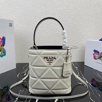 PRADA SPECTRUM LEATHER BAG WHITE 1BA319 SIZE 21.5 CM