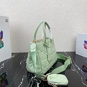 PRADA SMALL LAMPSKIN GALLERIA BAG LIGHT GREEN 1BA863 SIZE 28 CM - 5