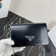 PRADA BRUSHED LEATHER SHOULDER BAG BLACK 1BD307 SIZE 19 CM - 4