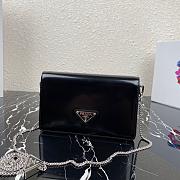 PRADA BRUSHED LEATHER SHOULDER BAG BLACK 1BD307 SIZE 19 CM - 2