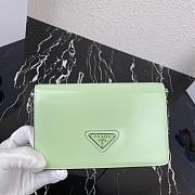PRADA BRUSHED LEATHER SHOULDER BAG LIGHT GREEN 1BD307 SIZE 19 CM - 6