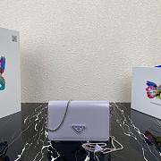 PRADA BRUSHED LEATHER SHOULDER BAG TARO PURPLE 1BD307 SIZE 19 CM - 1