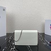 PRADA BRUSHED LEATHER SHOULDER BAG WHITE 1BD307 SIZE 19 CM - 4