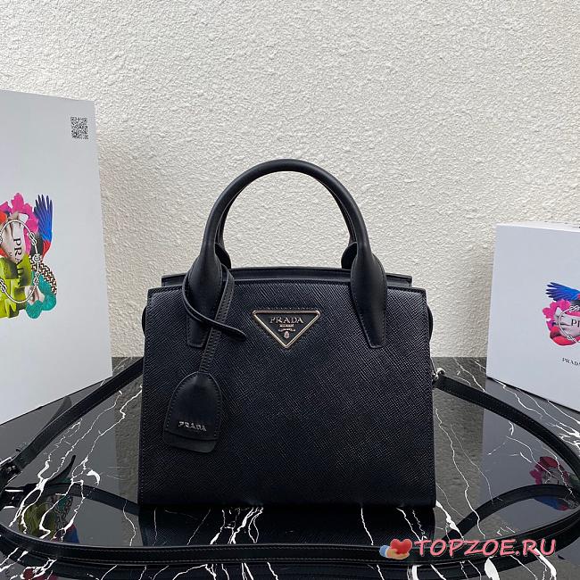 PRADA KRISTEN HANDBAG BLACK 1BA297 SIZE 26 CM - 1
