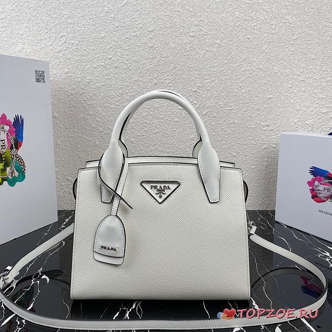 PRADA KRISTEN HANDBAG WHITE 1BA297 SIZE 26 CM - 1