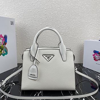 PRADA KRISTEN HANDBAG WHITE 1BA297 SIZE 26 CM
