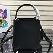 PRADA SMALL PANIER LEATHER BAG BLACK 1BA217 SIZE 18 CM - 2