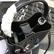 PRADA SMALL PANIER LEATHER BAG BLACK 1BA217 SIZE 18 CM - 4