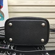 PRADA SMALL PANIER LEATHER BAG BLACK 1BA217 SIZE 18 CM - 6