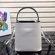 PRADA SMALL PANIER LEATHER BAG WHITE 1BA217 SIZE 18 CM - 2
