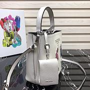 PRADA SMALL PANIER LEATHER BAG WHITE 1BA217 SIZE 18 CM - 4