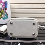 PRADA SMALL PANIER LEATHER BAG WHITE 1BA217 SIZE 18 CM - 5