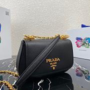 PRADA SAFFIANO LEATHER SHOULDER BAG BLACK 1BD275 SIZE 22 CM - 5