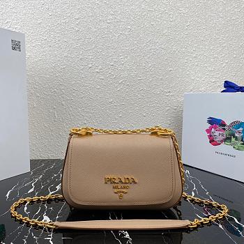 PRADA SAFFIANO LEATHER SHOULDER BAG BEIGE 1BD275 SIZE 22 CM